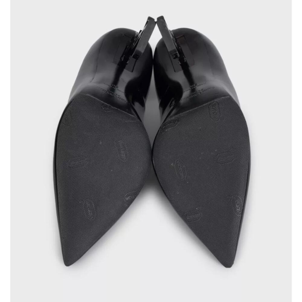 Saint Laurent Opyum Patent Leather Logo Heels  Sz 38 - Picture 5 of 5